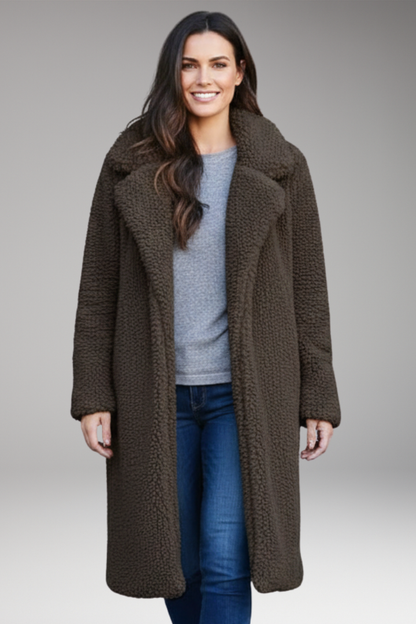 Women's Straight Sleeve Coat Wide Collar