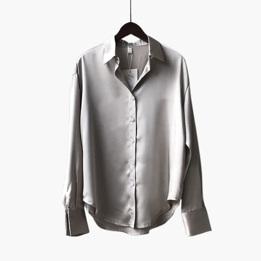 Women's Long Sleeve Button Front Blouse - VibreMode