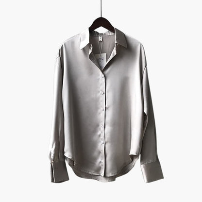 Women's Long Sleeve Button Front Blouse - VibreMode