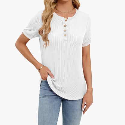 Women's Short Sleeve V-Neck T-Shirt Blend - VibreMode