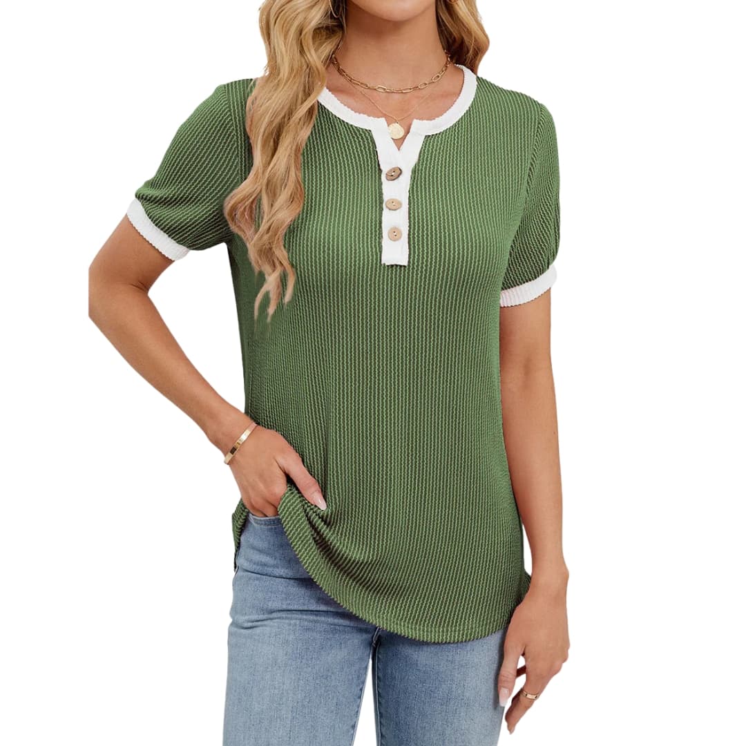 Women's Short Sleeve V-Neck T-Shirt Blend