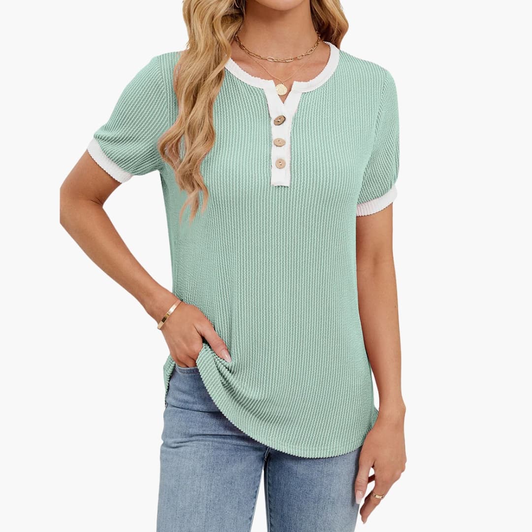 Women's Short Sleeve V-Neck T-Shirt Blend