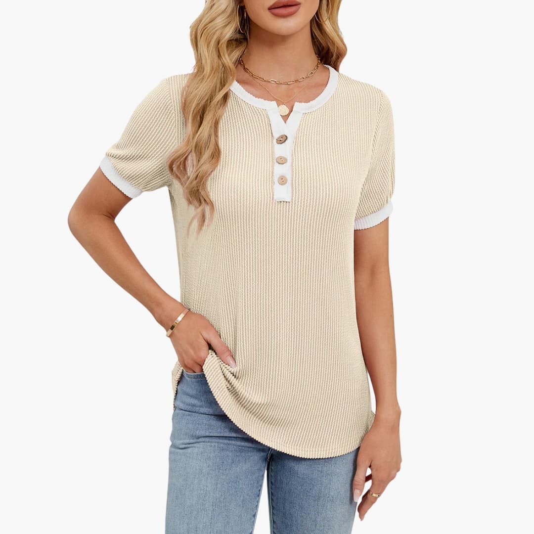 Women's Short Sleeve V-Neck T-Shirt Blend