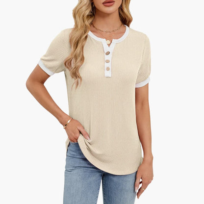 Women's Short Sleeve V-Neck T-Shirt Blend