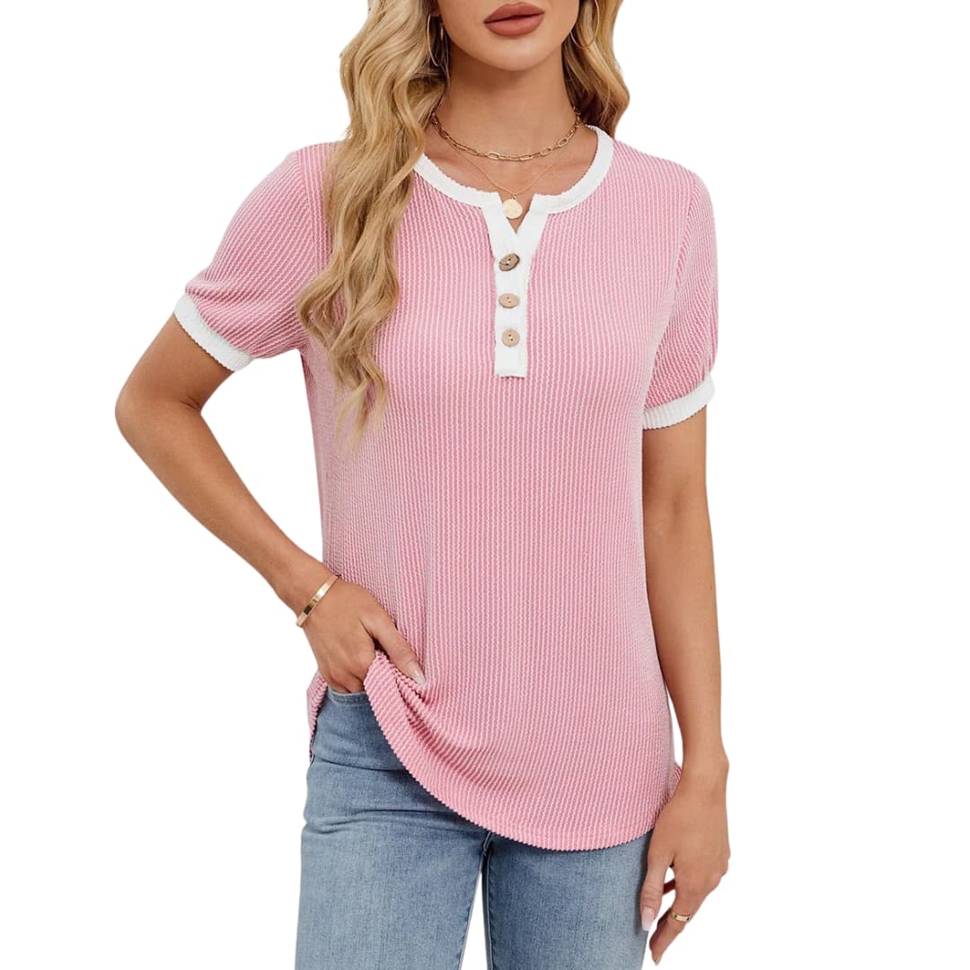 Women's Short Sleeve V-Neck T-Shirt Blend