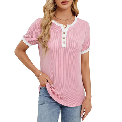 Women's Short Sleeve V-Neck T-Shirt Blend