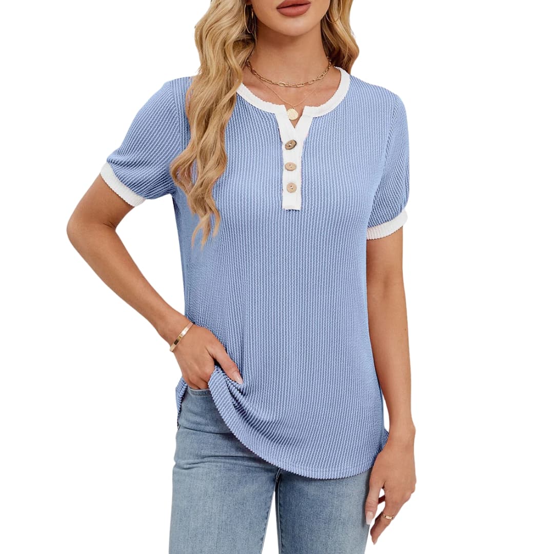 Women's Short Sleeve V-Neck T-Shirt Blend