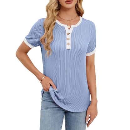 Women's Short Sleeve V-Neck T-Shirt Blend