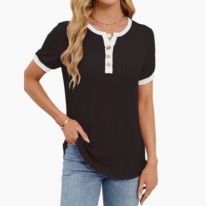 Women's Short Sleeve V-Neck T-Shirt Blend