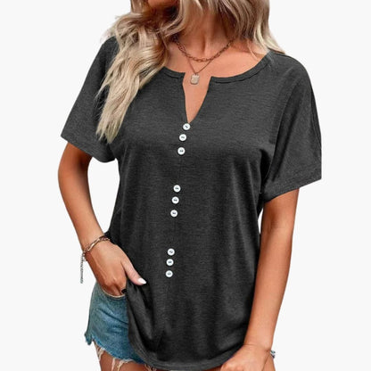 Women's Short Sleeve T-Shirt Crew Neck Cotton - VibreMode