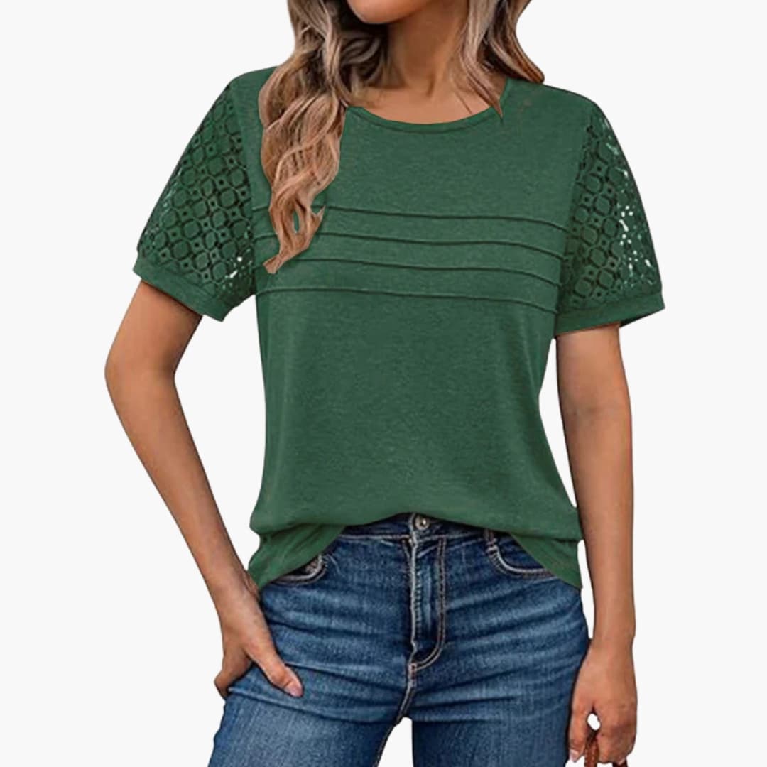 Women's Crochet Short Sleeve T-Shirt