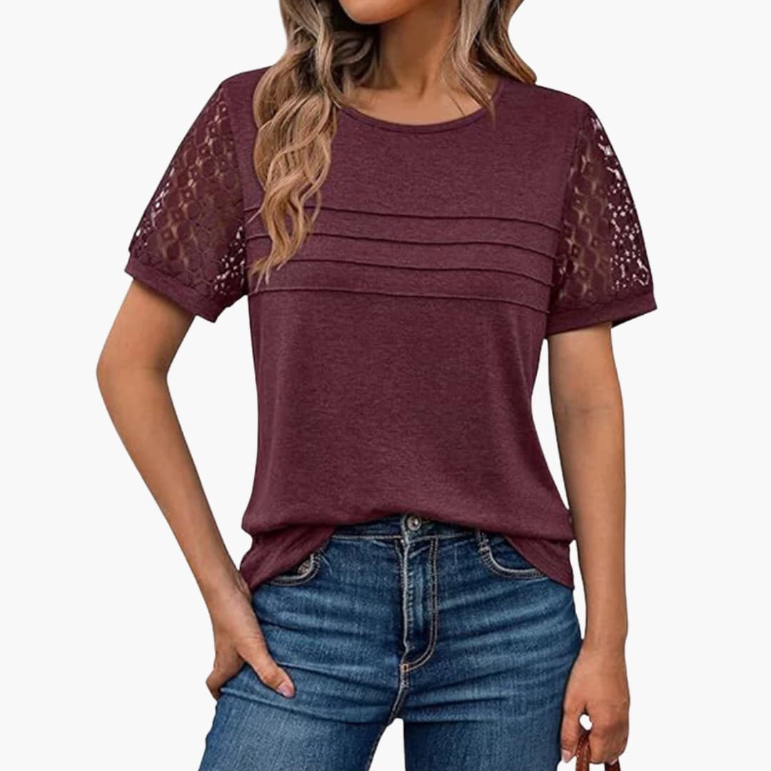 Women's Crochet Short Sleeve T-Shirt
