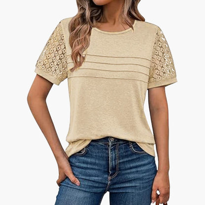 Women's Crochet Short Sleeve T-Shirt