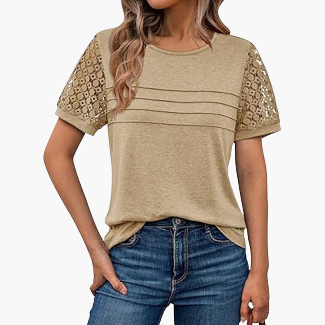 Women's Crochet Short Sleeve T-Shirt - VibreMode