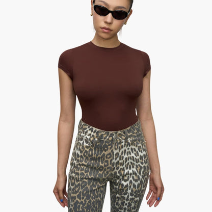 Women's Crew Neck Short Sleeve Stretch T-Shirt