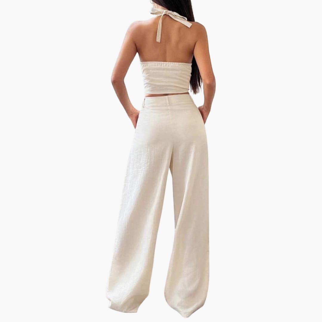 Women's Two-Piece Crop Trousers Set