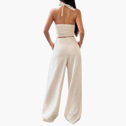 Women's Two-Piece Crop Trousers Set
