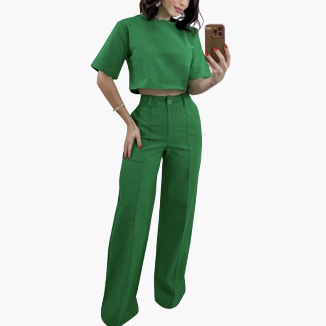 Women's Two-Piece Crop Pants Set