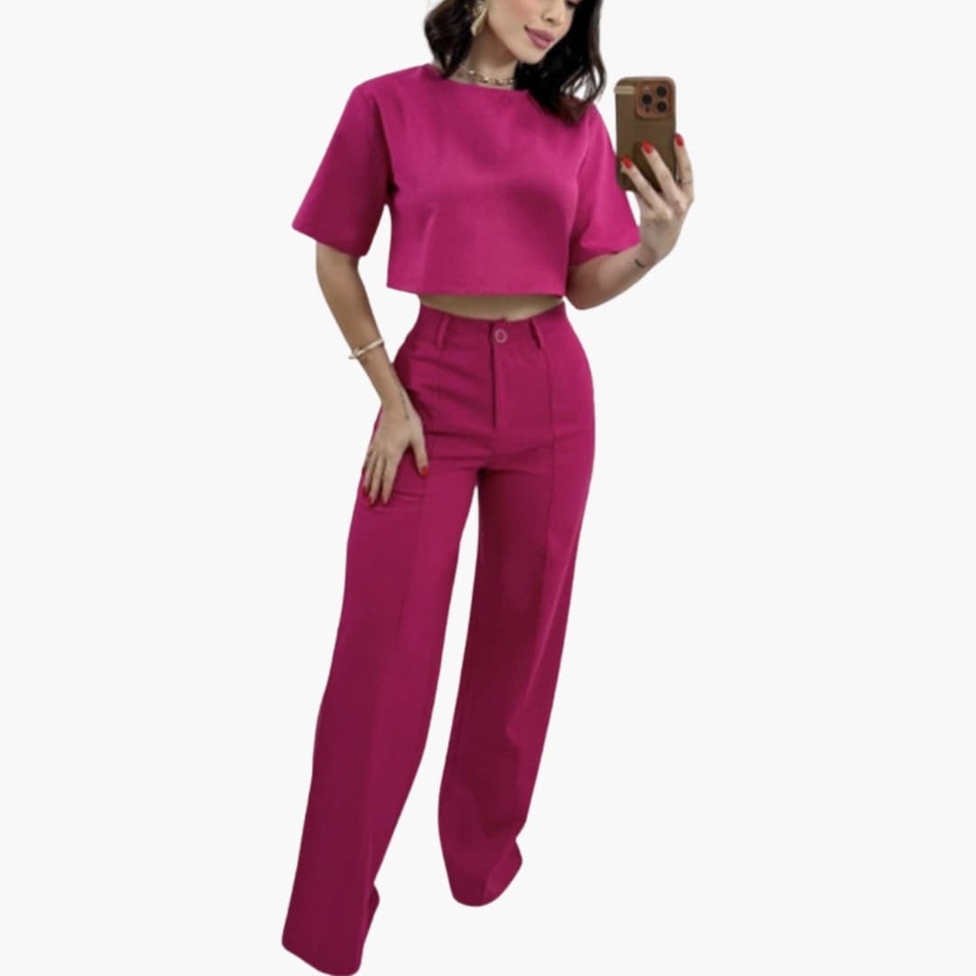 Women's Two-Piece Crop Pants Set