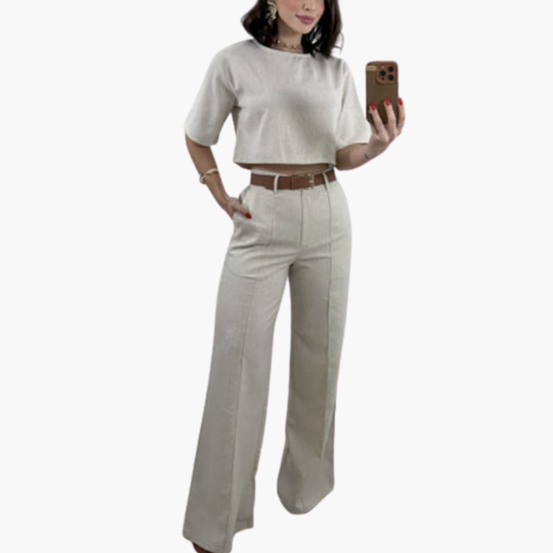Women's Two-Piece Crop Pants Set