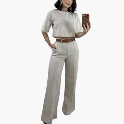 Women's Two-Piece Crop Pants Set
