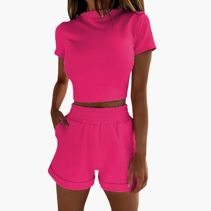 Women's 2 Piece Crop Shorts Set