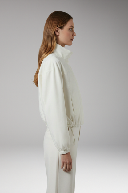 Women's Cropped Windbreaker Jacket Elasticated Hem Black