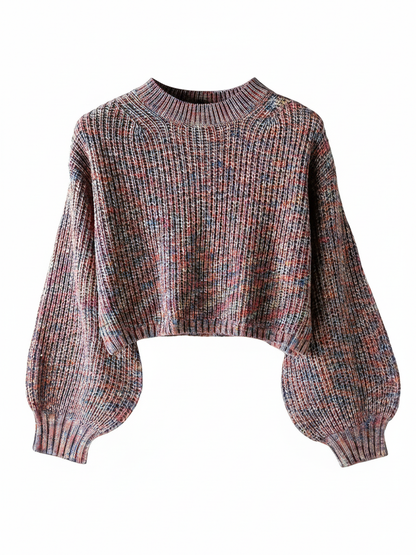 Women's Crew Neck Cropped Sweater