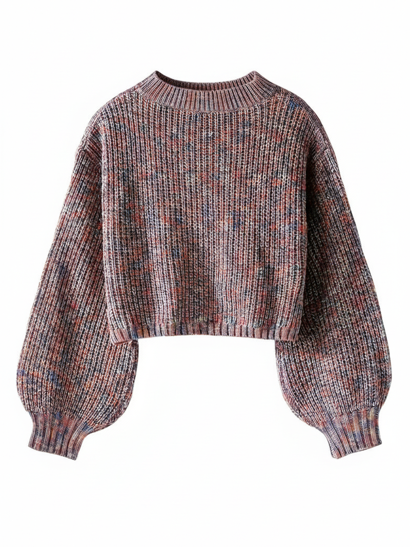 Women's Crew Neck Cropped Sweater