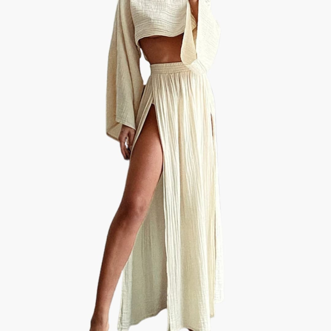 Women's Two-Piece Cropped Maxi Skirt Set