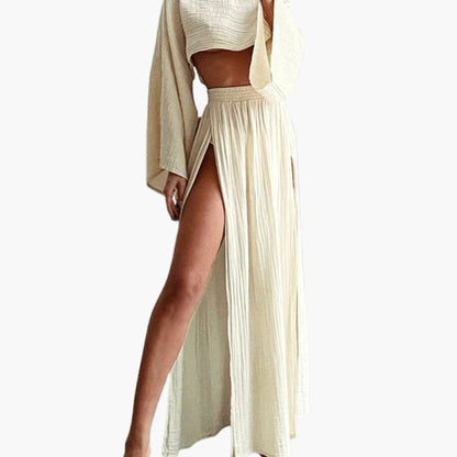 Women's Two-Piece Cropped Maxi Skirt Set