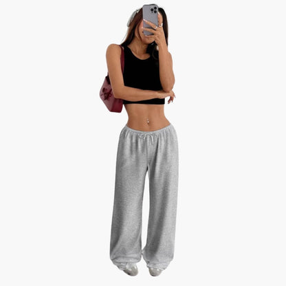 Women's Two Piece Crop Wide Leg Pants Set