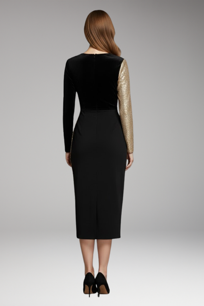 Women's Glitter Dress Festive Golden