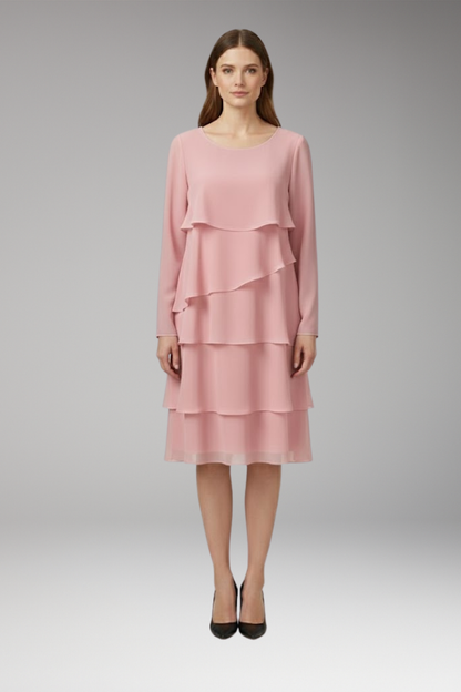 Women's Long Sleeve Layered Dress