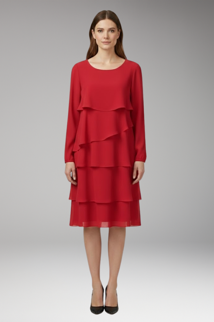 Women's Long Sleeve Layered Dress