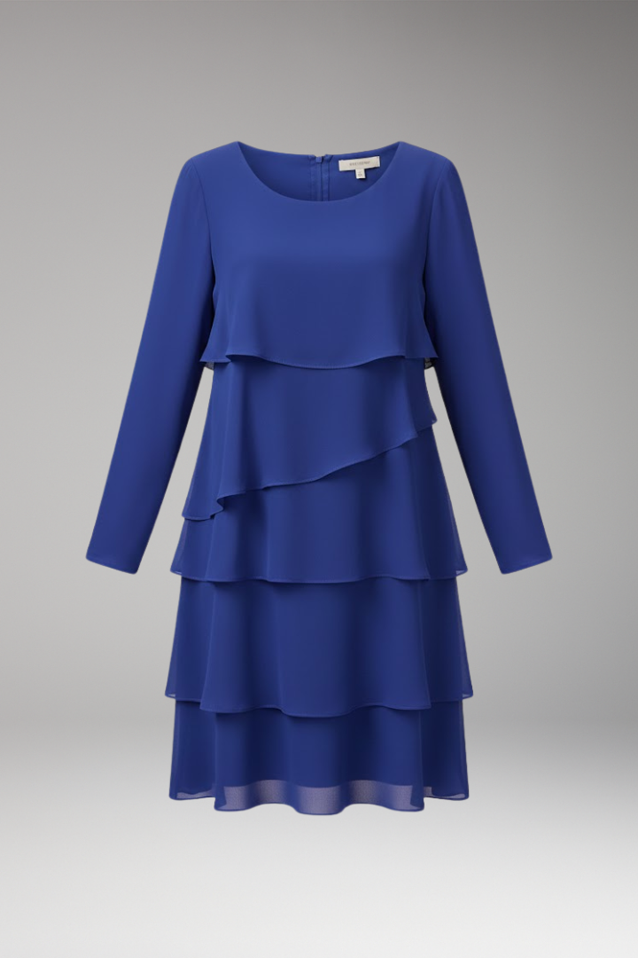 Women's Long Sleeve Layered Dress - VibreMode