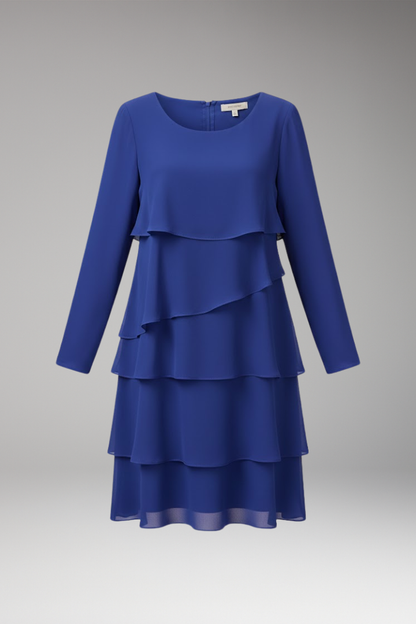 Women's Long Sleeve Layered Dress - VibreMode