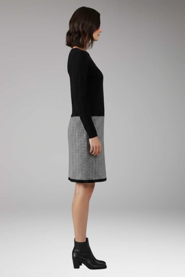 Women's Long Sleeve Houndstooth Dress