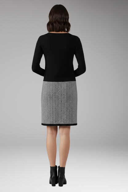 Women's Long Sleeve Houndstooth Dress