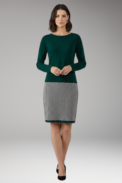 Women's Long Sleeve Houndstooth Dress