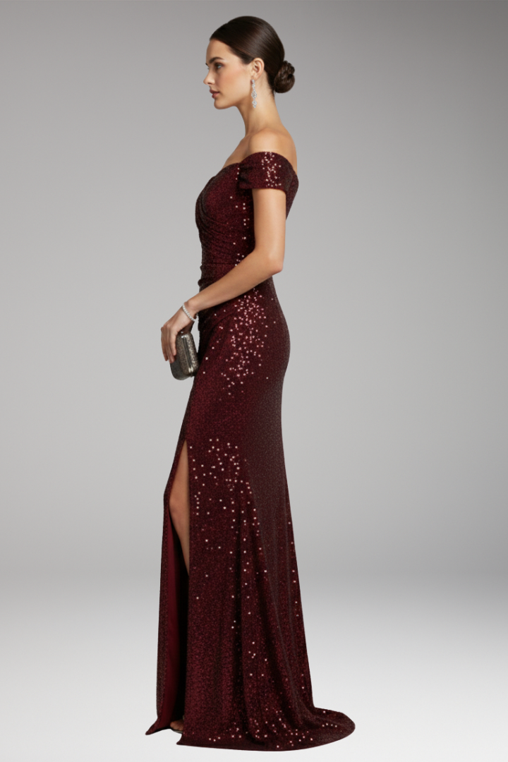 Women's Off Shoulder Sequined Dress