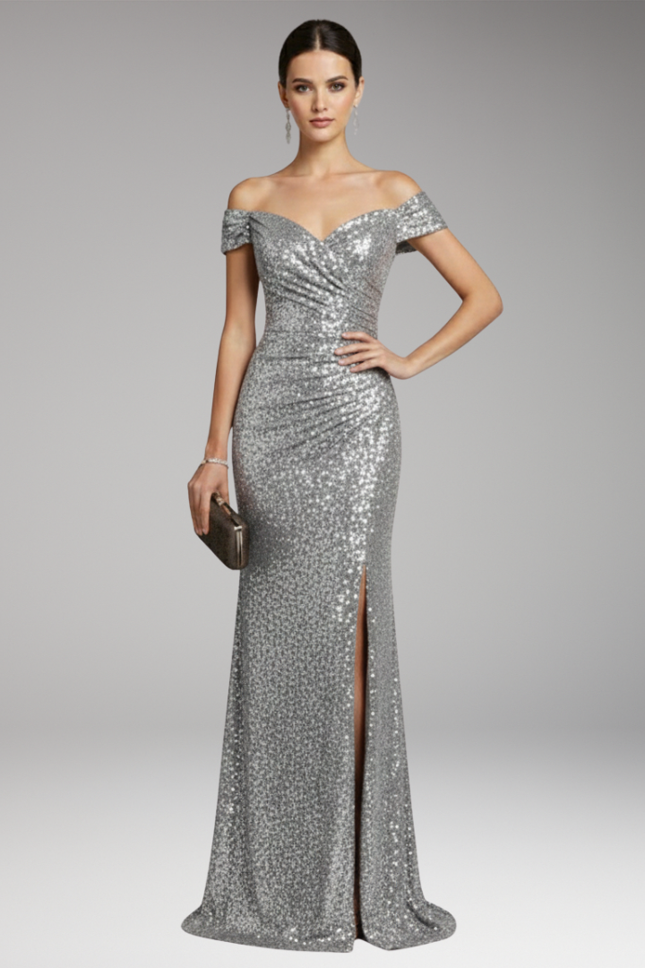 Women's Off Shoulder Sequined Dress