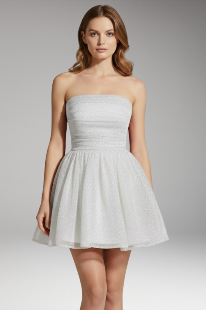 Women's Shimmer Dress With Large Bow
