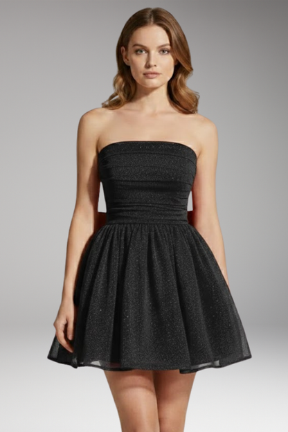 Women's Shimmer Dress With Large Bow