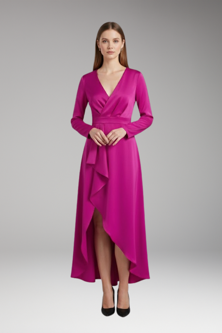 Women's V-Neck Asymmetrical Dress