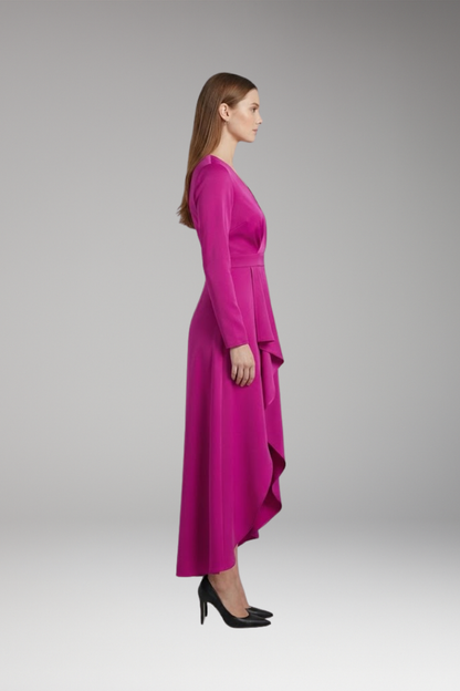 Women's V-Neck Asymmetrical Dress