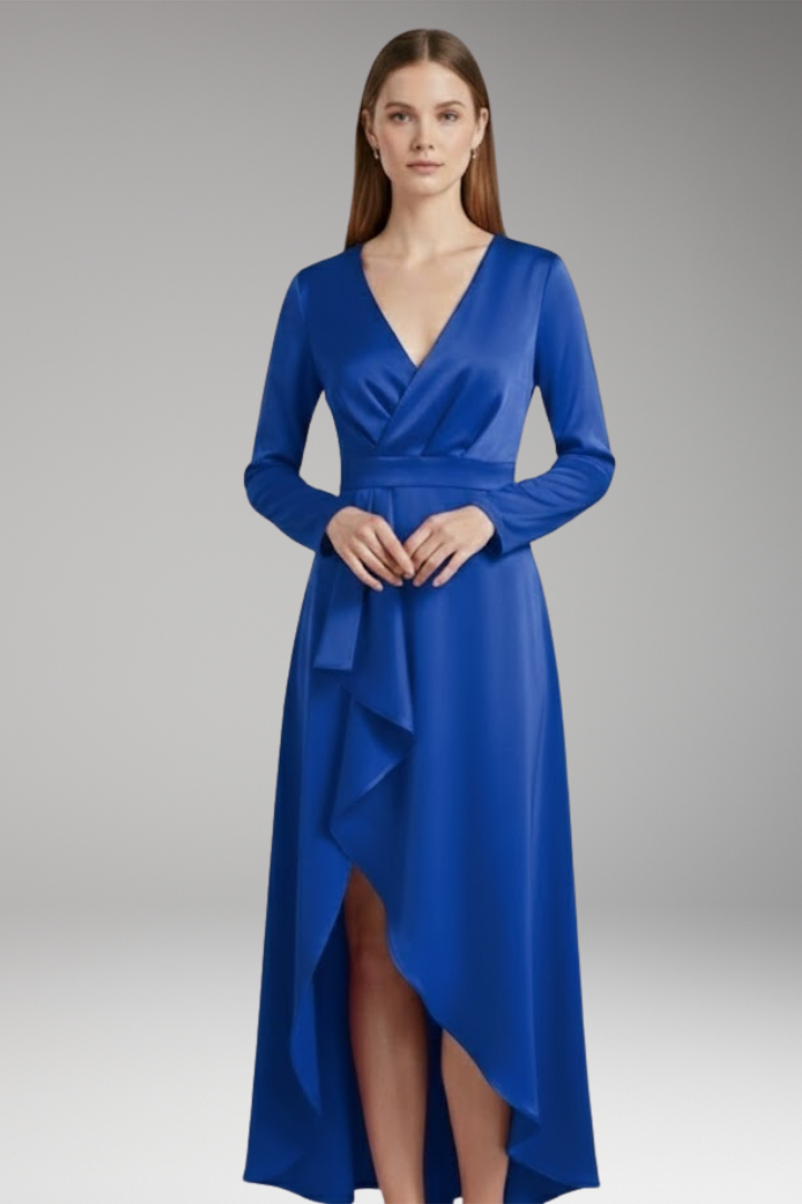 Women's V-Neck Asymmetrical Dress