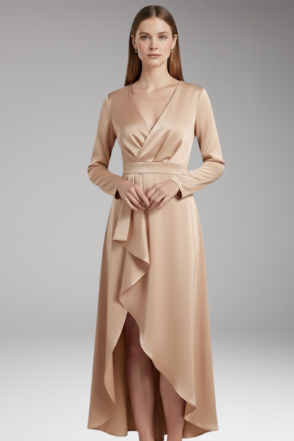 Women's V-Neck Asymmetrical Dress