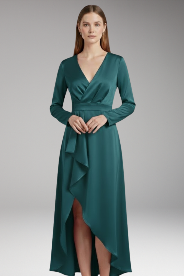 Women's V-Neck Asymmetrical Dress
