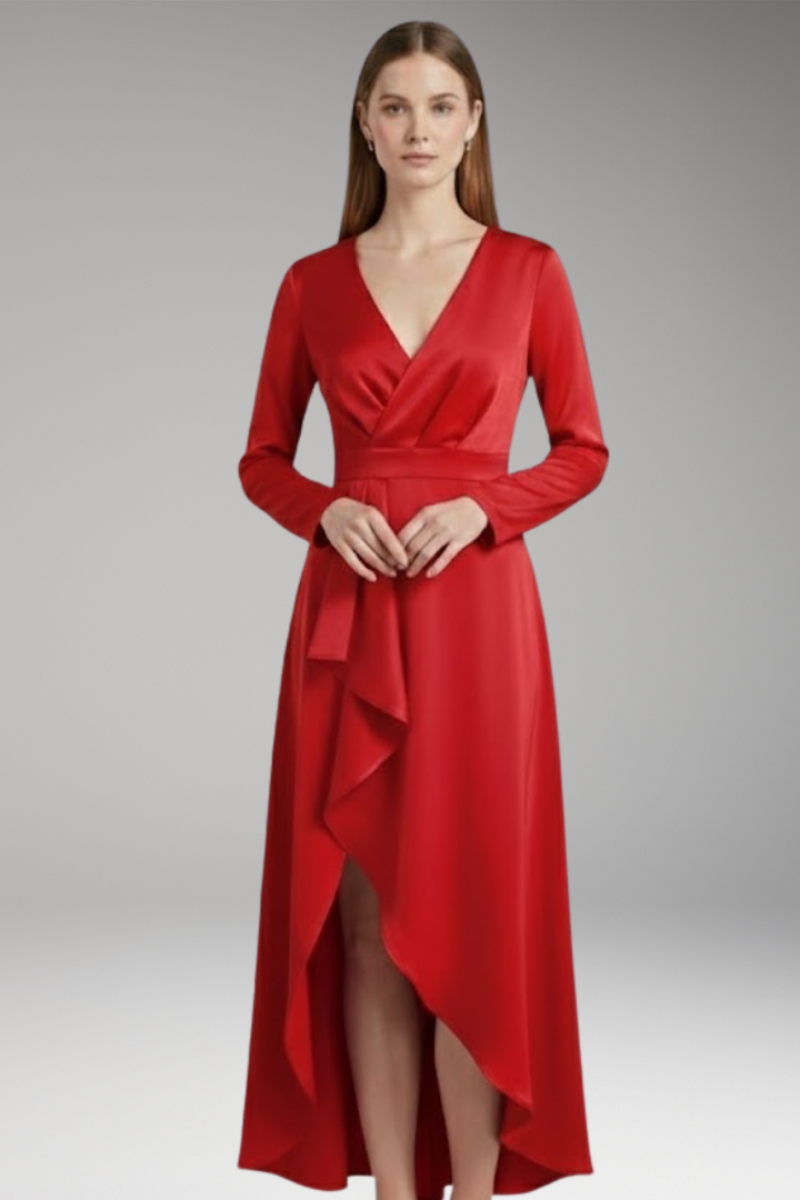 Women's V-Neck Asymmetrical Dress